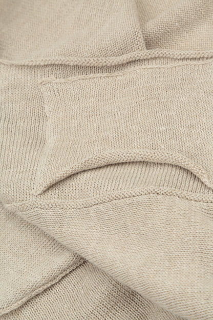 Naht-Detail Cardigan aus Naturleinen