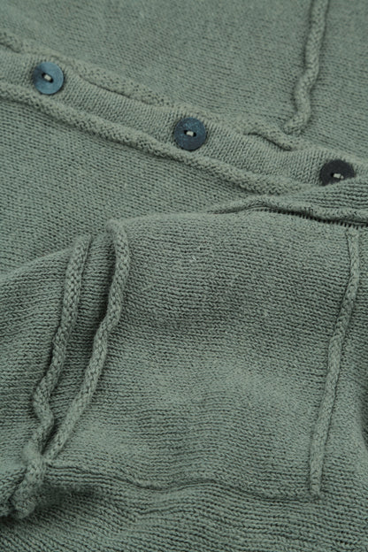 Nahtdetail Salbei Leinen-Cardigan