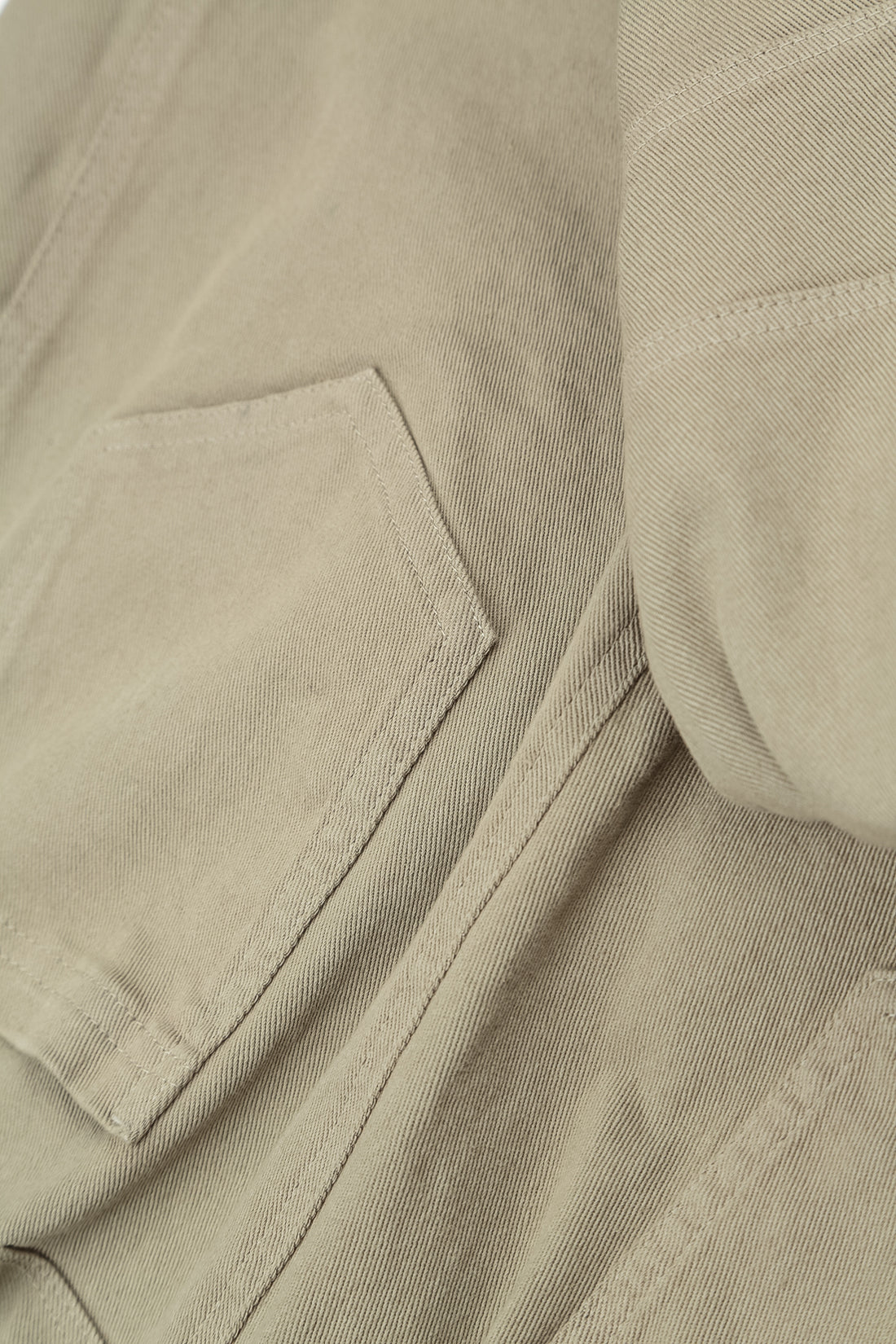 Seamed Olive Grey Denim Cotton Trousers 5