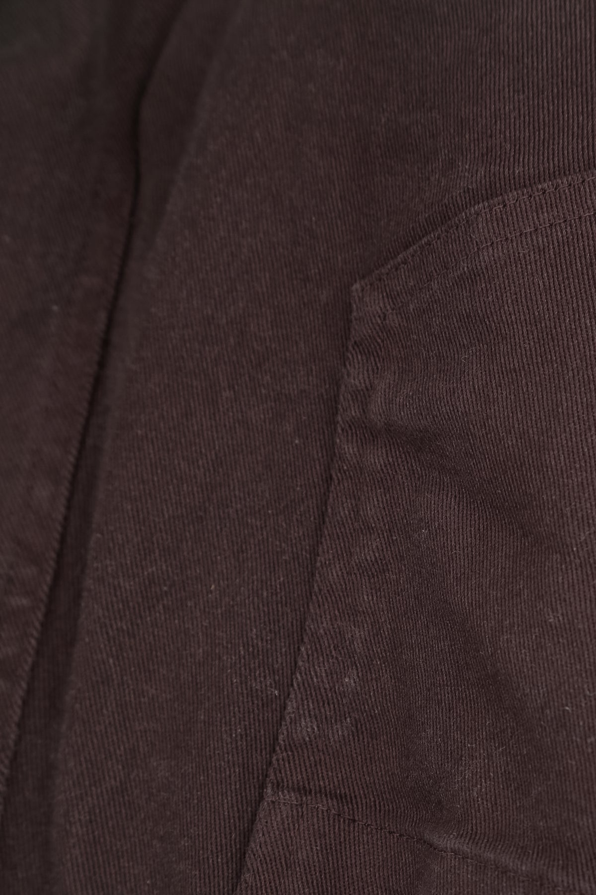 Seamed Truffle Brown Denim Cotton Trousers