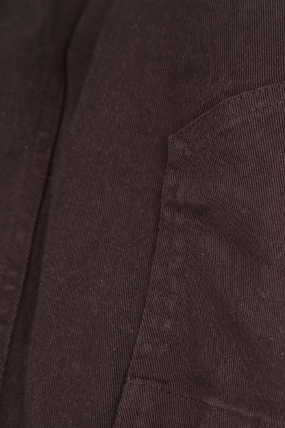 Seamed Truffle Brown Denim Cotton Trousers