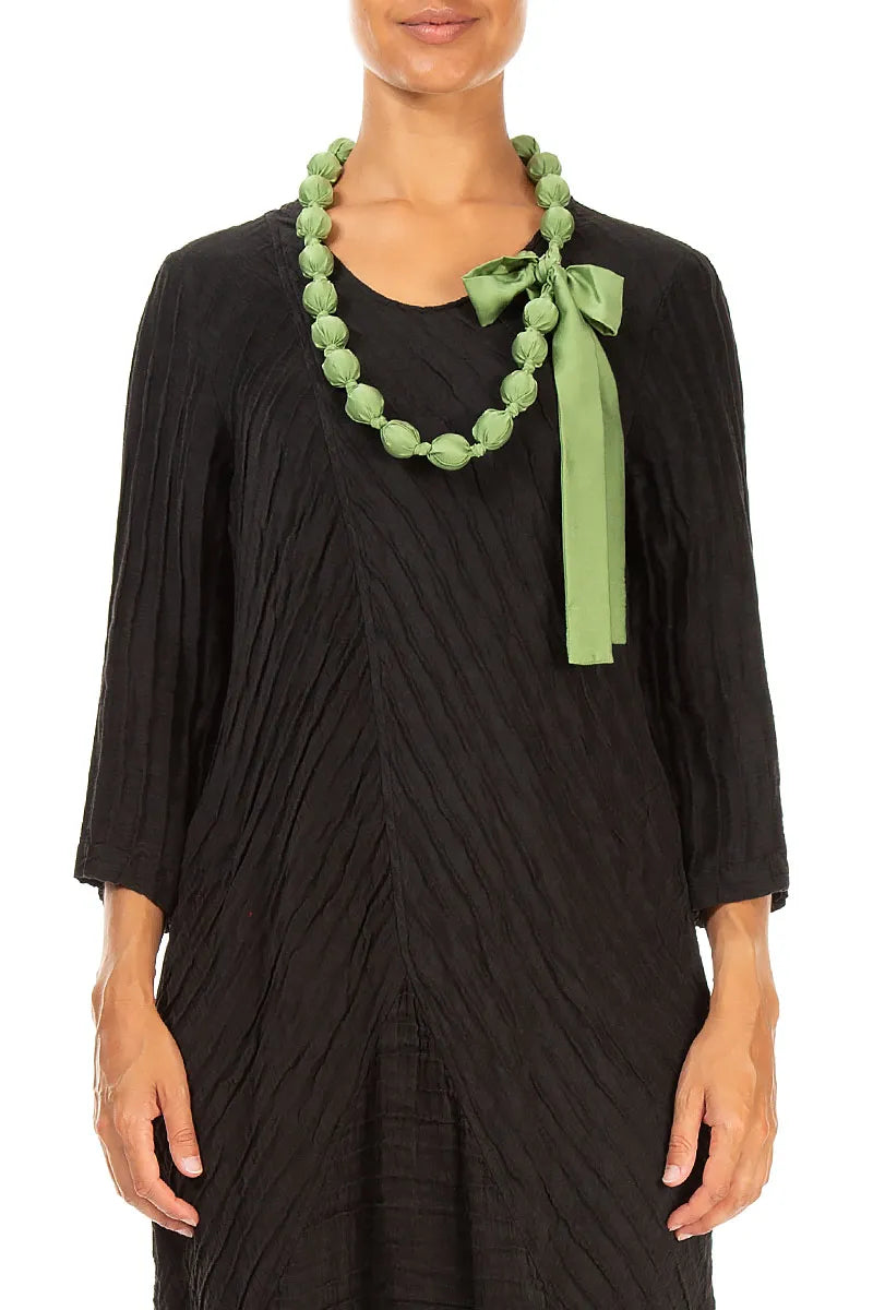 Shamrock Green Silk Bead Necklace