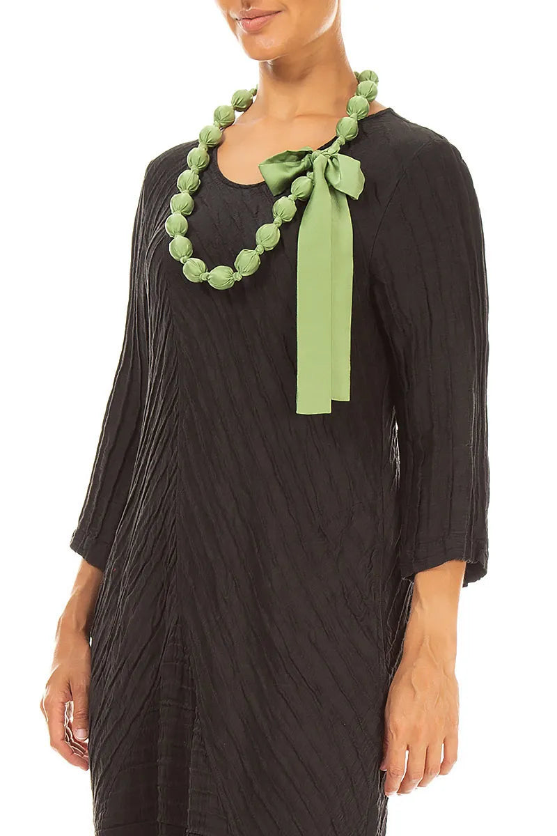 Shamrock Green Silk Bead Necklace