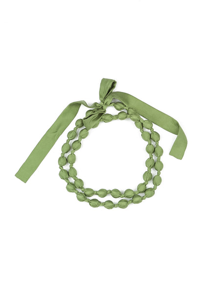 Shamrock Green Silk Fine Bead Necklace 5