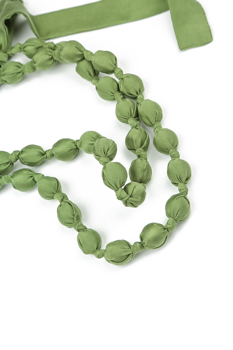 Shamrock Green Silk Fine Bead Necklace 6