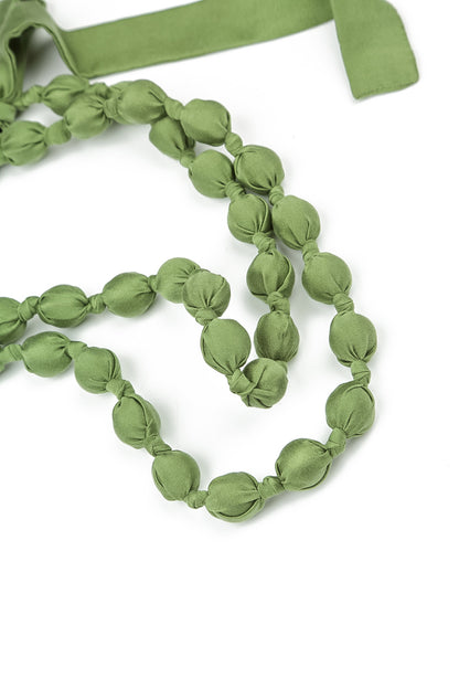 Shamrock Green Silk Fine Bead Necklace 6