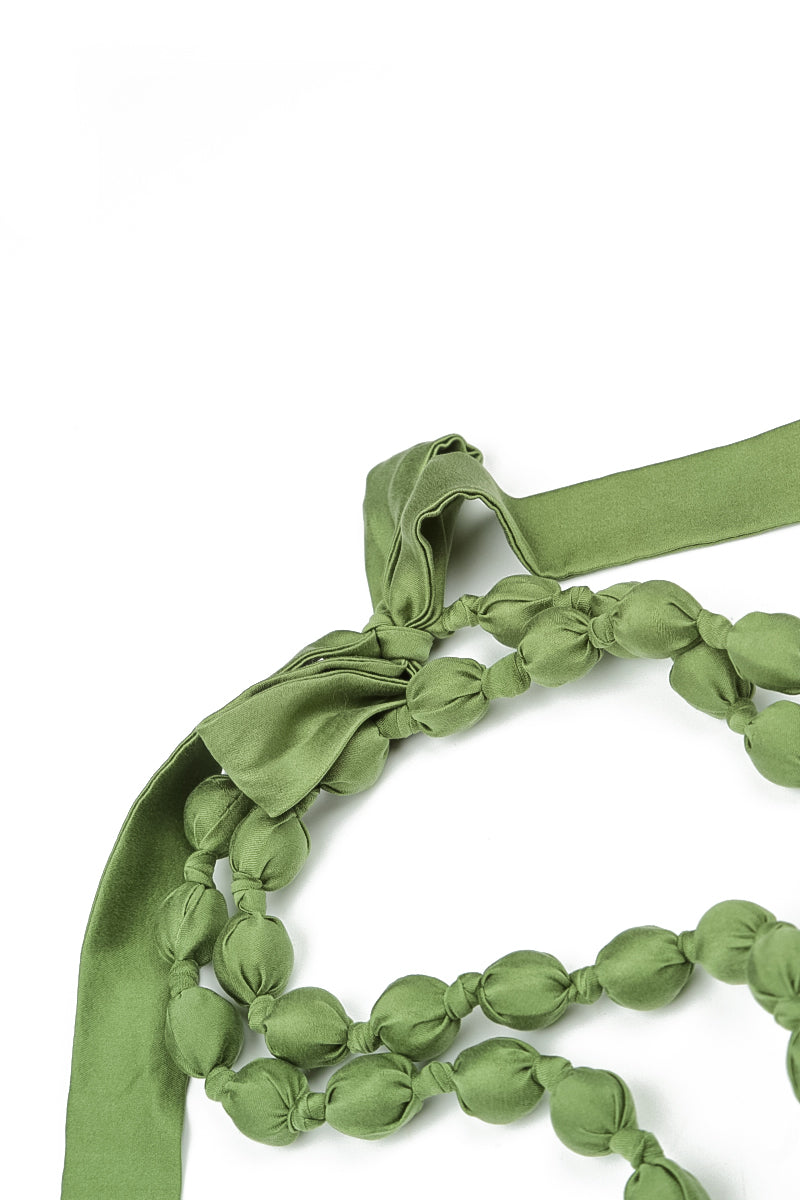 Shamrock Green Silk Fine Bead Necklace