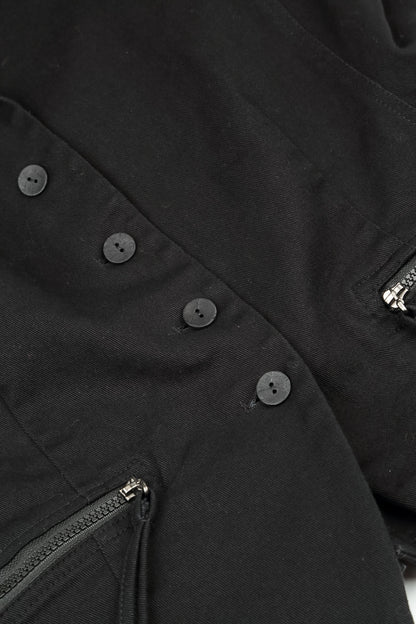 Shaped Black Denim Cotton Jacket