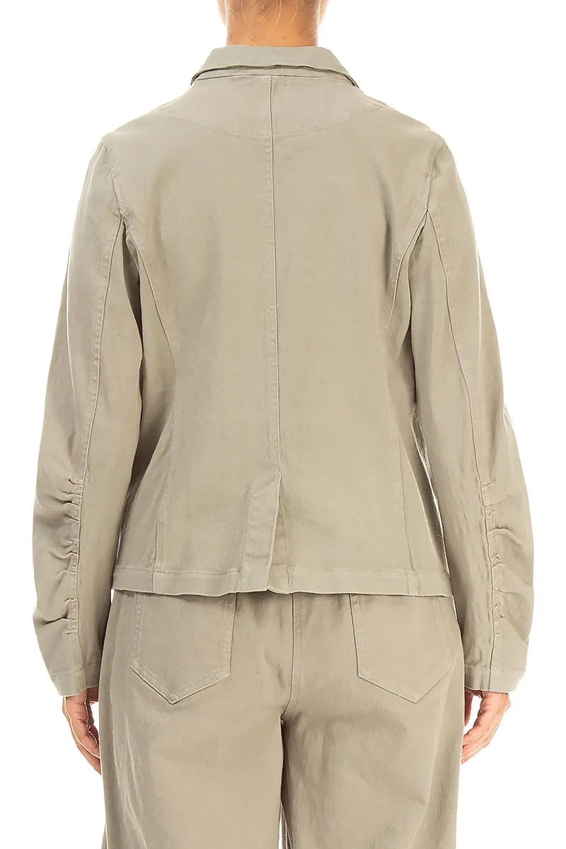 Shaped Olive Grey Cotton Jacket
