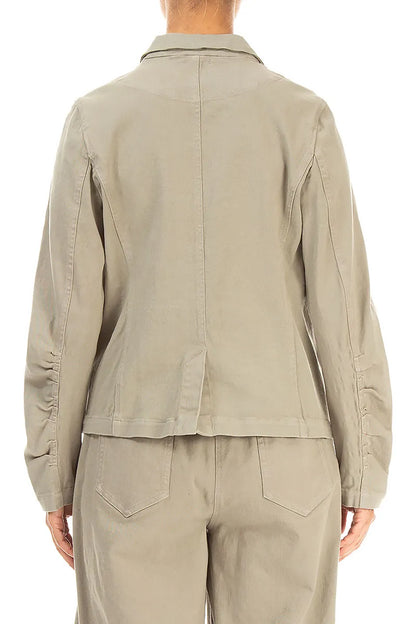 Shaped Olive Grey Cotton Jacket