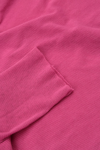 Chemisier en voile de coton doux maillé fuchsia transparent