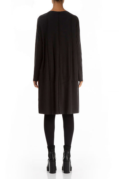 Short Black Cotton Tunic Dress