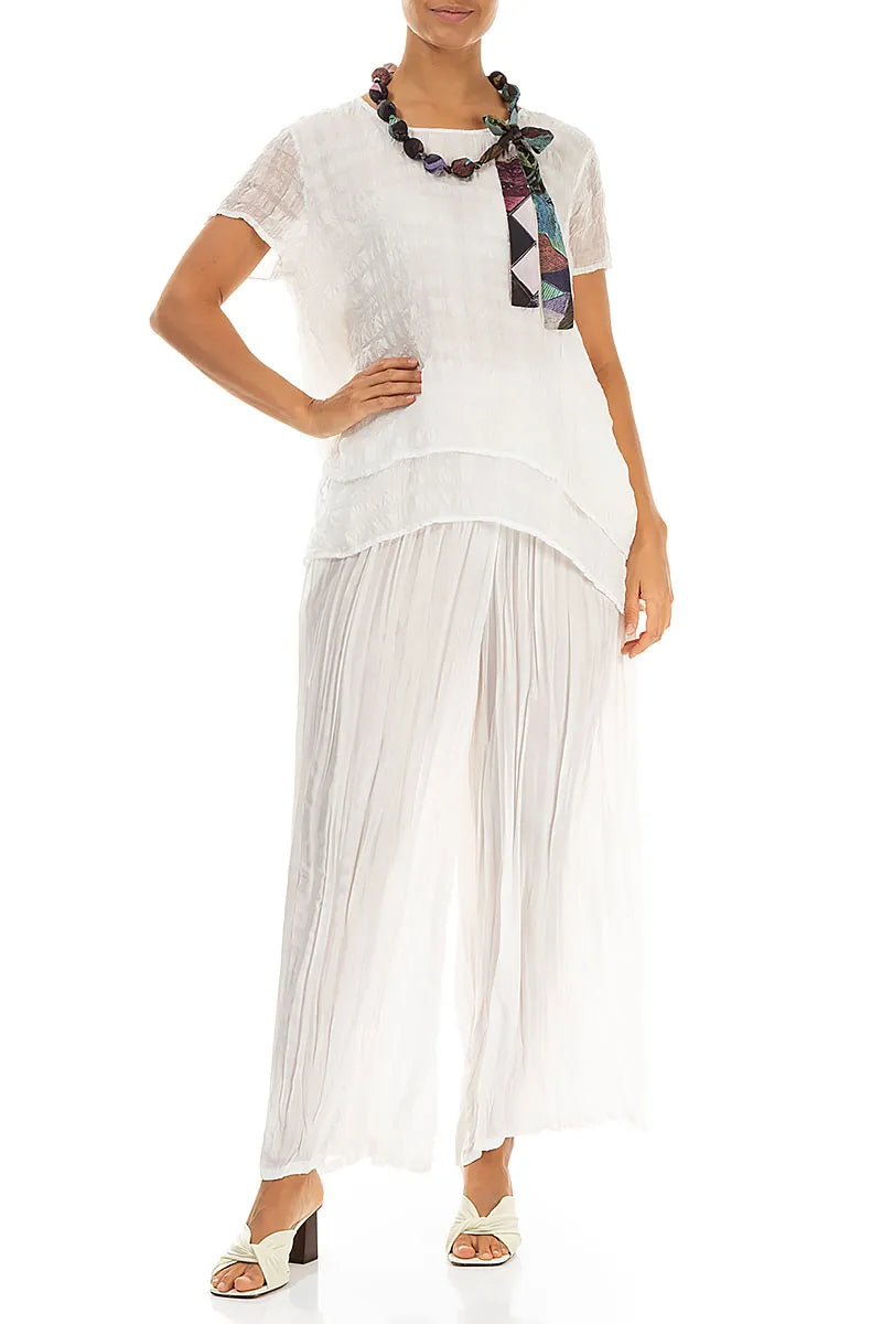 Short Art Mosaic Silk Bamboo Bead Necklace