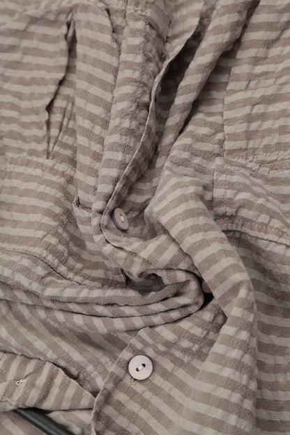 Short Beige Textured Silk Jacket 6