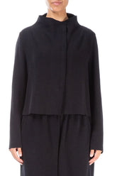 Short Black Cotton Jersey Jacket 2