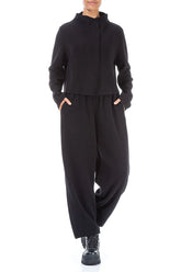 Short Black Cotton Jersey Jacket 5