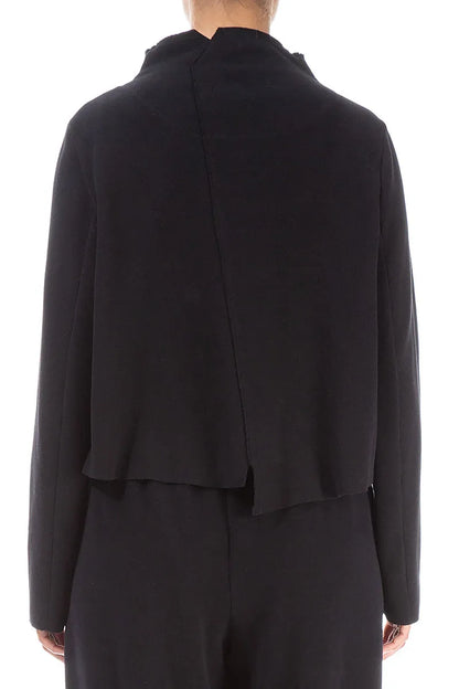 Short Black Cotton Jersey Jacket 3
