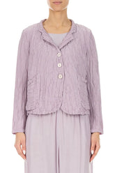 Short Crinkled Lilac Silk Linen Jacket 1