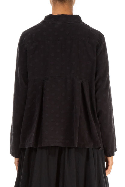 Short Dotty Black Silk Jacket