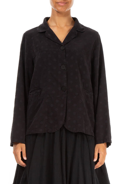 Short Dotty Black Silk Jacket