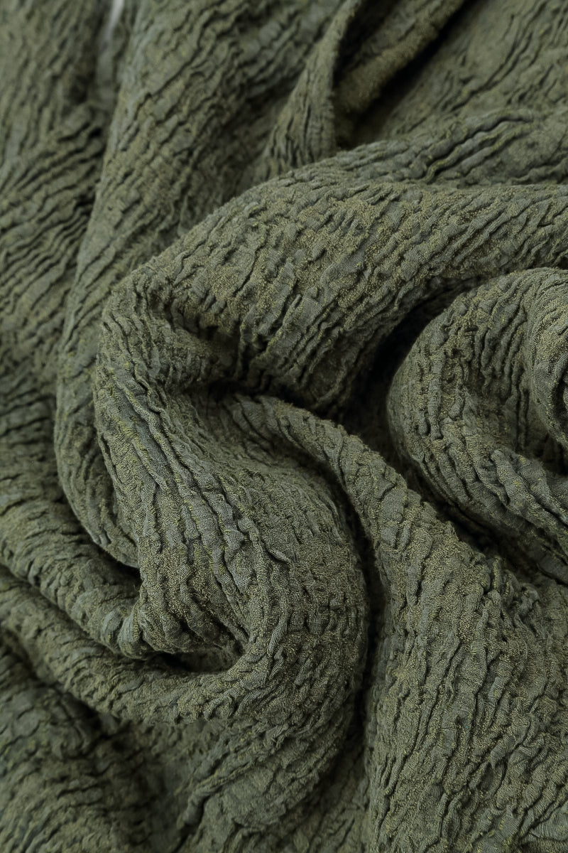 Short Forest Mist Textured Silk Linen Jacket 5