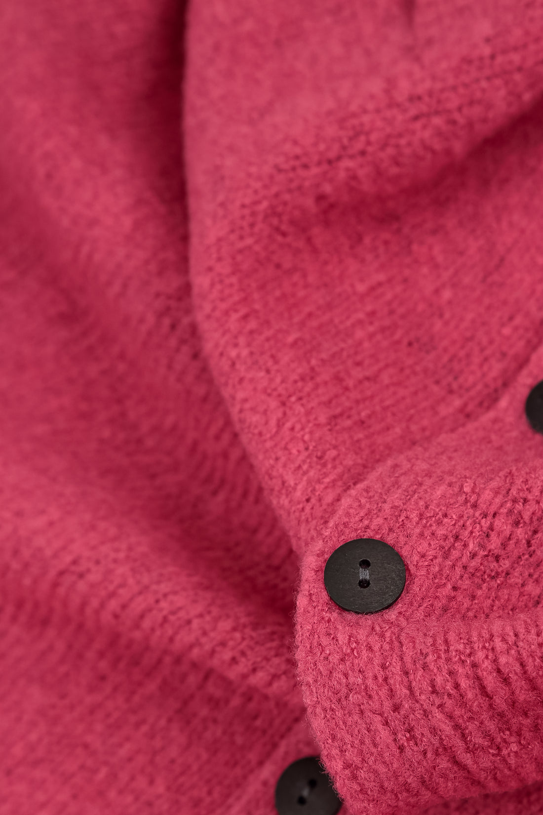 Short Loose Berry Rose Wool Cardigan 5