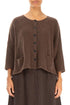 Short Loose Brown Wool Cardigan 1