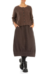 Short Loose Brown Wool Cardigan 4