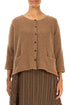 Short Loose Caramel Wool Cardigan 1