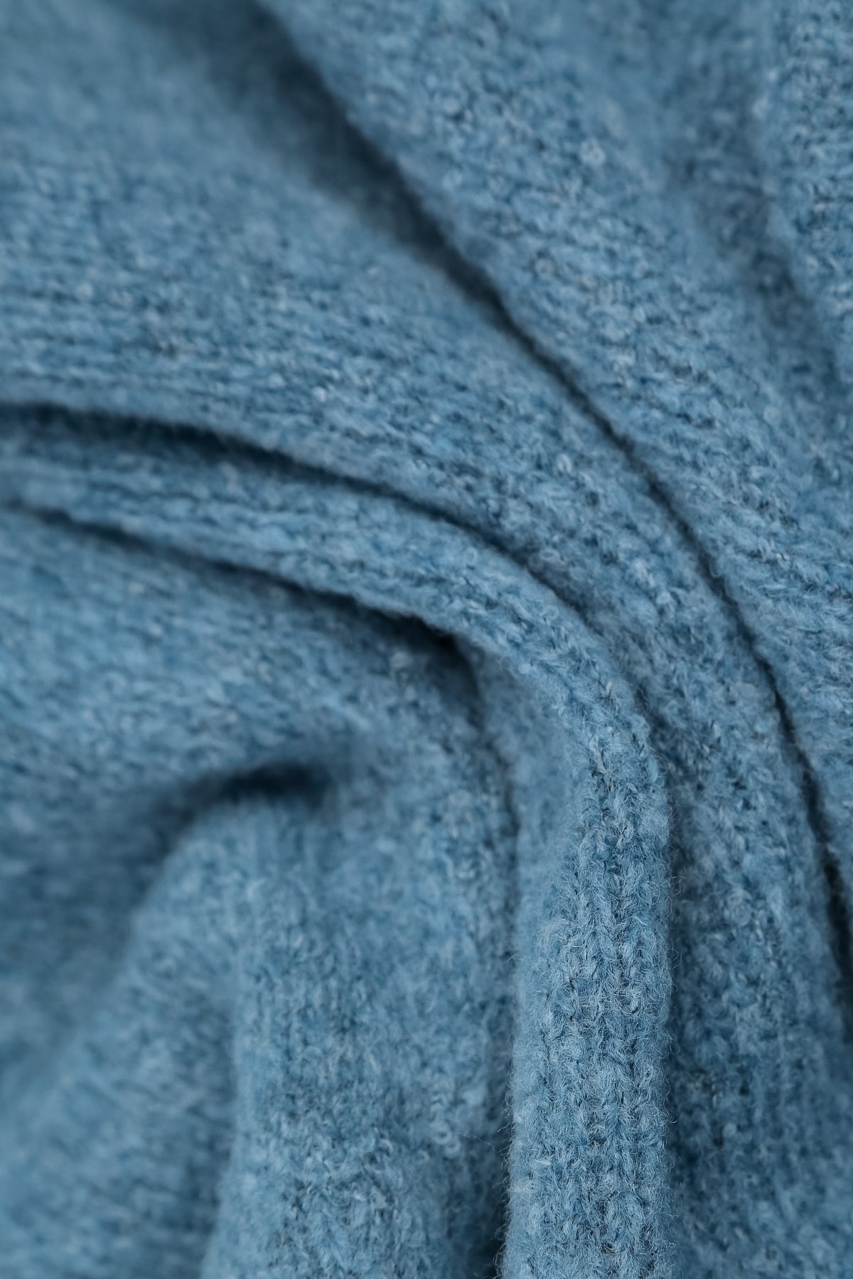 Short Loose Petrol Blue Wool Cardigan