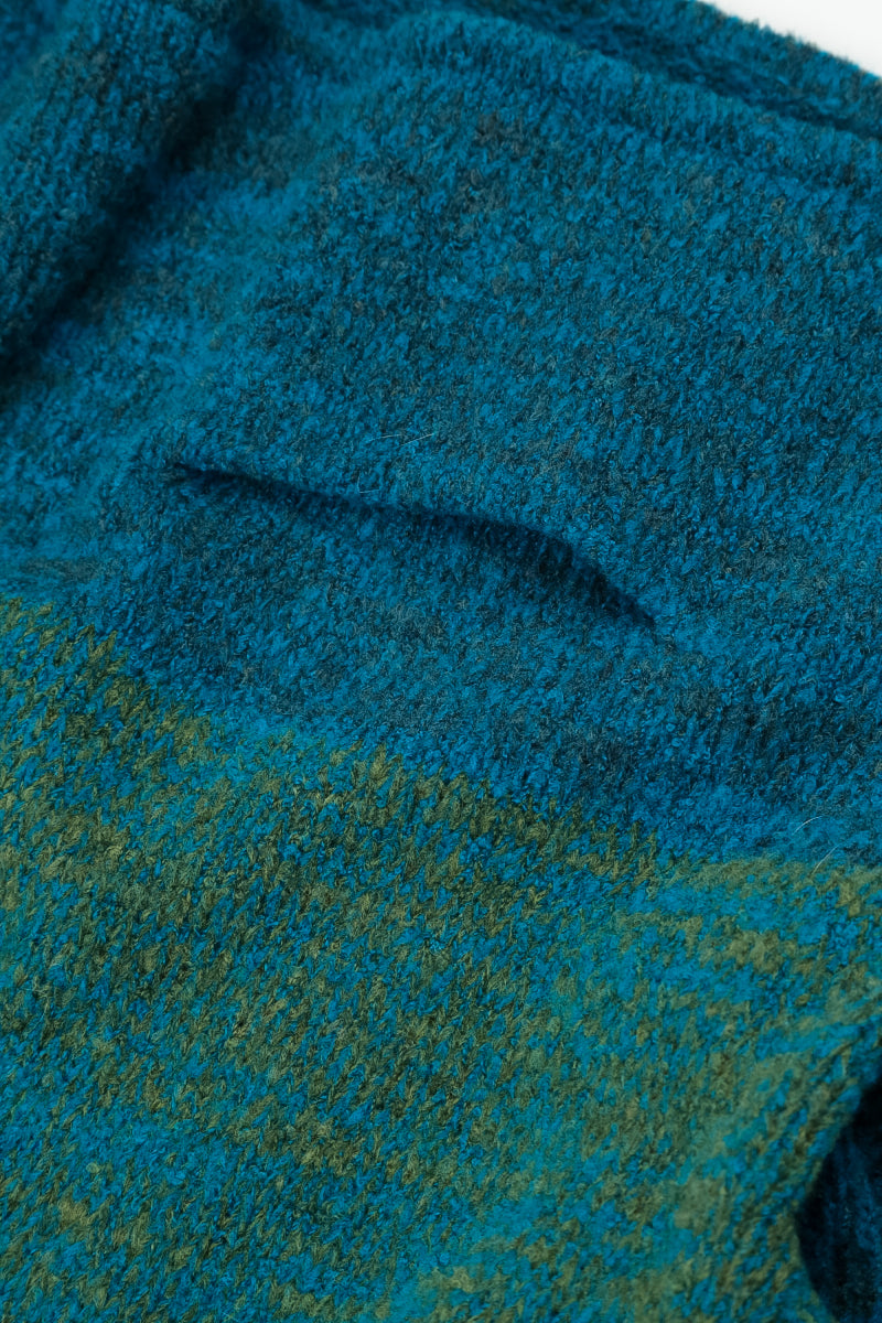 Loose Teal Mélange Wool Cardigan