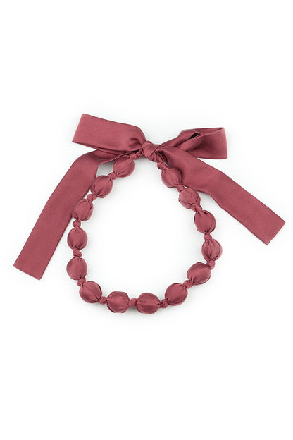 Short Merlot Silk Bead Necklace