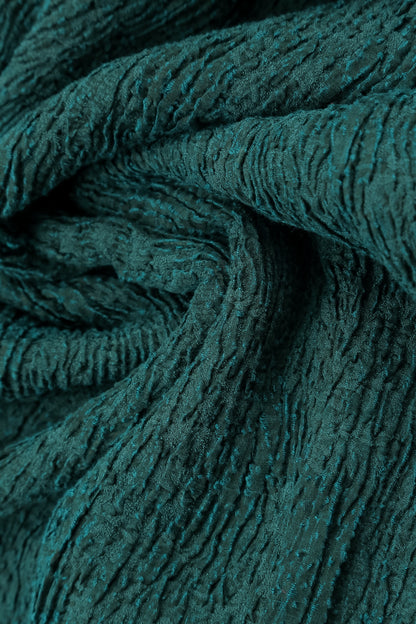 Short Peacock Textured Silk Linen Jacket 5