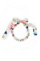 Short Primrose Silk Bamboo Bead Necklace 1