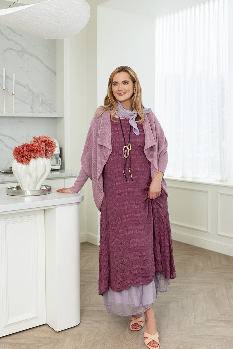 Short Sleeves Antique Ruby Light Silk Dress 1