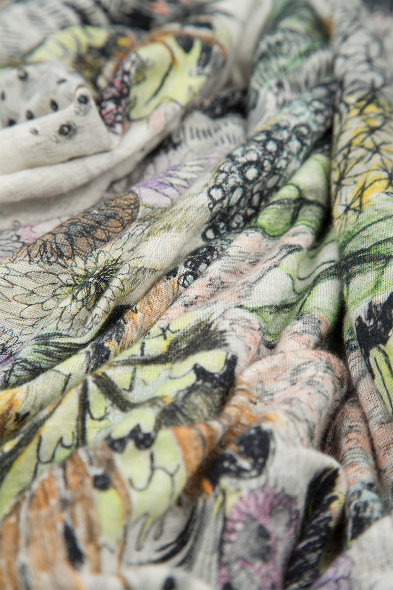 Short Sleeves Botanical Linen Jersey Top 5