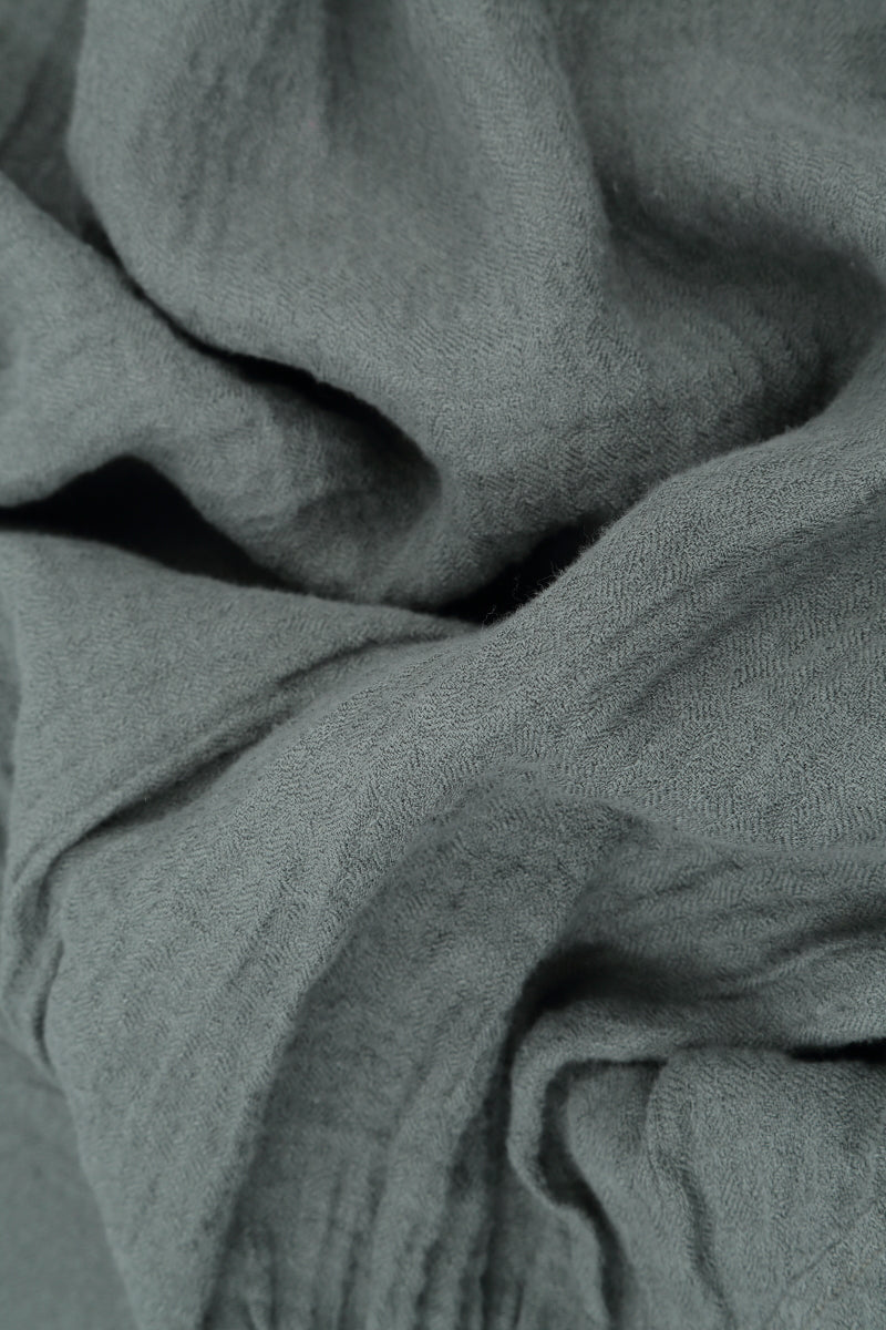Short Sleeves Sage Linen Blouse 5
