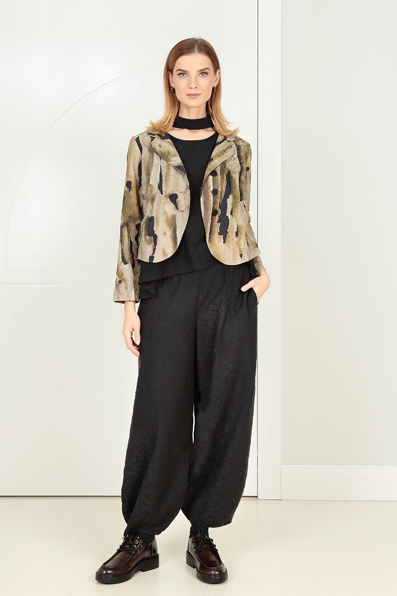 Short Terra Ornamented Silk Cotton Jacket 5