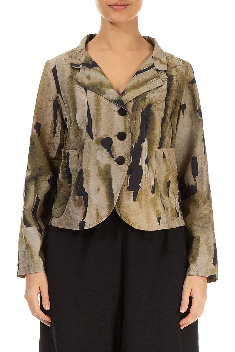 Short Terra Ornamented Silk Cotton Jacket 1