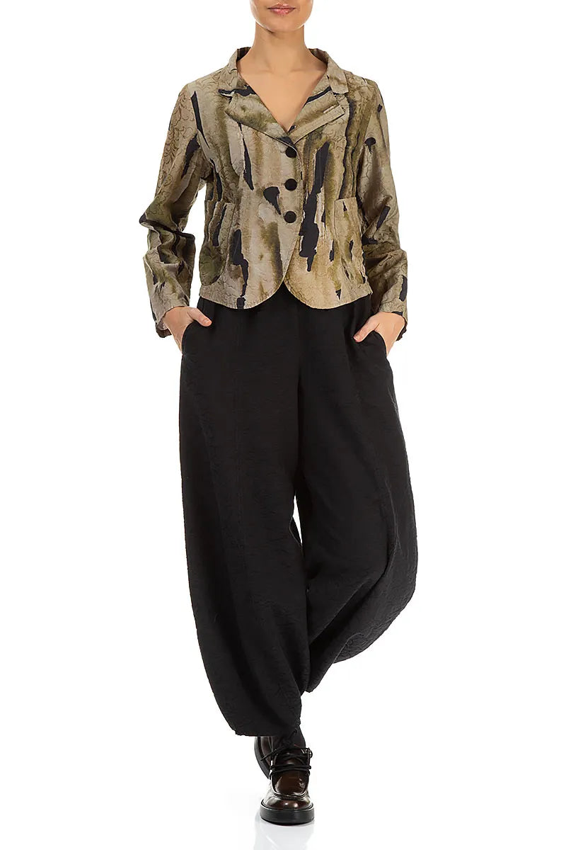 Short Terra Ornamented Silk Cotton Jacket 4