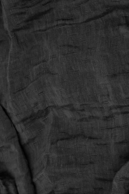 Short Textured Black Silk Linen Jacket