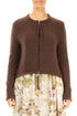 Short Zip Closed Brown Wool Cardigan 1