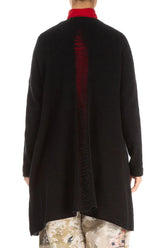 Shredded Black Wool Cardigan 2