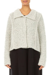 Collar Mélange Pearl Alpaca Wool Cardigan 1