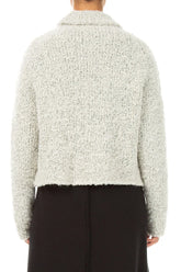 Collar Mélange Pearl Alpaca Wool Cardigan 2