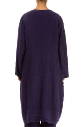 Side Closure Waves Royal Purple Silk Jacket 2