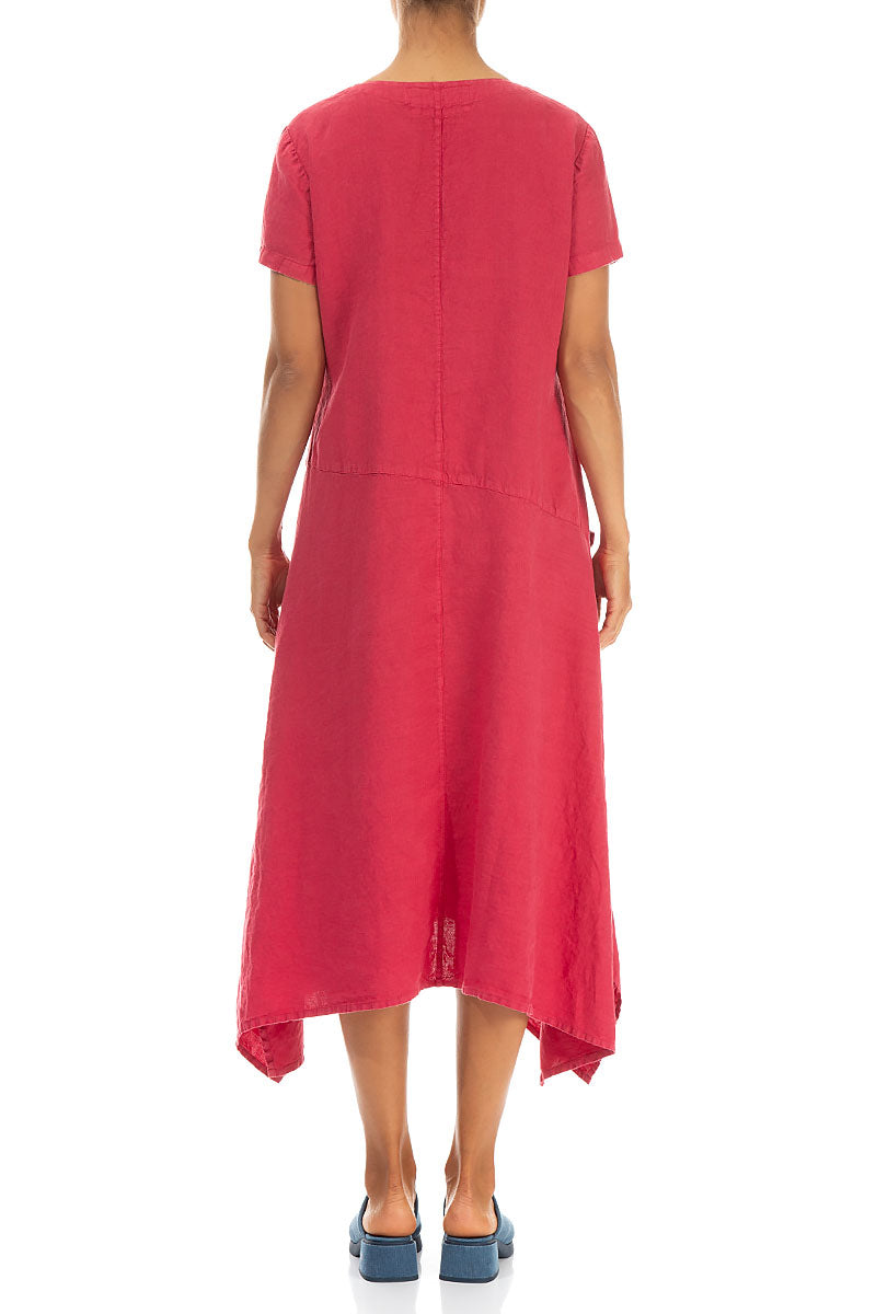 Side Pocket A-Line Raspberry Linen Dress grizas.com Side Pocket A-Line Raspberry Linen Dress grizas.com