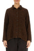 Side Pocket Aged Copper Check Linen Shirt 1