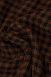 Side Pocket Aged Copper Check Linen Shirt 5