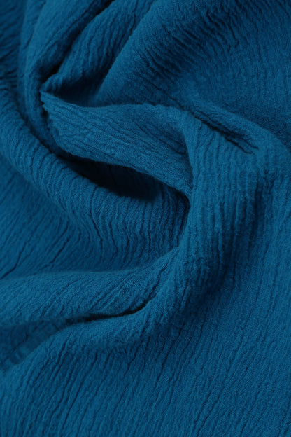 Side Pocket Cobalt Blue Linen Viscose Dress